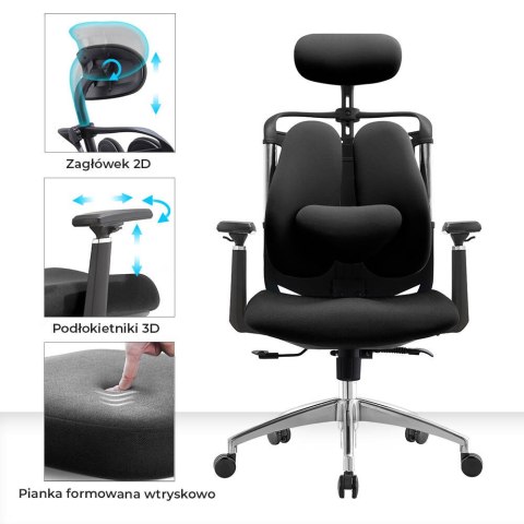 Fotel biurowy ergonomiczny ANGEL Stelio Czarny Fotel biurowy ergonomiczny ANGEL Stelio Czarny