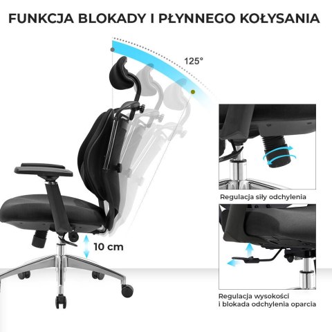 Fotel biurowy ergonomiczny ANGEL Stelio Czarny Fotel biurowy ergonomiczny ANGEL Stelio Czarny