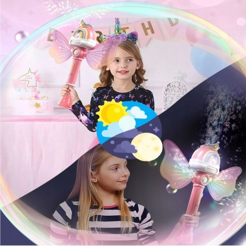 Magiczna różdżka do baniek mydlanych maszynka bańki światło jednorożec P148 Magiczna różdżka do baniek mydlanych maszynka bańki światło jednorożec P148