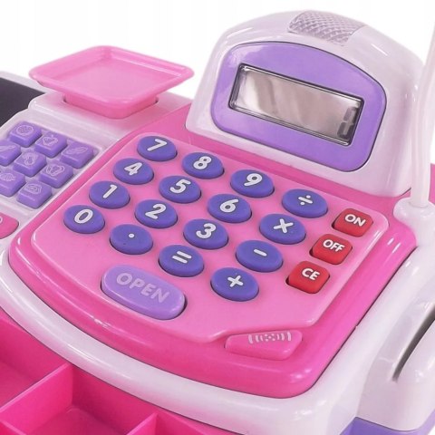 Zestaw kasa sklepowa sensoryczna czytnik kart kalkulator koszyk 43 el. 5911 Zestaw kasa sklepowa sensoryczna czytnik kart kalkulator koszyk 43 el. 5911
