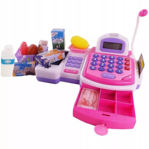 Zestaw kasa sklepowa sensoryczna czytnik kart kalkulator koszyk 43 el. 5911 Zestaw kasa sklepowa sensoryczna czytnik kart kalkulator koszyk 43 el. 5911