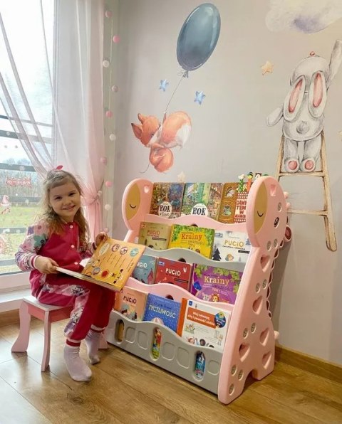 REGAŁ MONTESSORI NA KSIĄŻKI PÓŁKA SZAFKA ORGANIZER POKÓJ DZIECIĘCY ŻYRAFKA RÓŻOWY Z33R REGAŁ MONTESSORI NA KSIĄŻKI PÓŁKA SZAFKA ORGANIZER POKÓJ DZIECIĘCY ŻYRAFKA RÓŻOWY Z33R