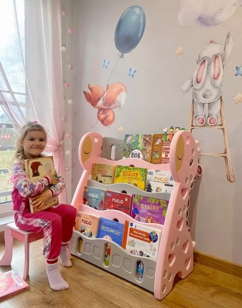 REGAŁ MONTESSORI NA KSIĄŻKI PÓŁKA SZAFKA ORGANIZER POKÓJ DZIECIĘCY ŻYRAFKA RÓŻOWY Z33R REGAŁ MONTESSORI NA KSIĄŻKI PÓŁKA SZAFKA ORGANIZER POKÓJ DZIECIĘCY ŻYRAFKA RÓŻOWY Z33R