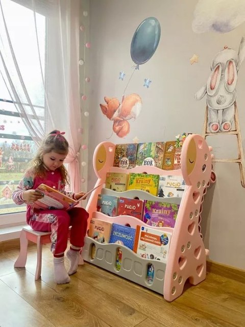 REGAŁ MONTESSORI NA KSIĄŻKI PÓŁKA SZAFKA ORGANIZER POKÓJ DZIECIĘCY ŻYRAFKA RÓŻOWY Z33R REGAŁ MONTESSORI NA KSIĄŻKI PÓŁKA SZAFKA ORGANIZER POKÓJ DZIECIĘCY ŻYRAFKA RÓŻOWY Z33R