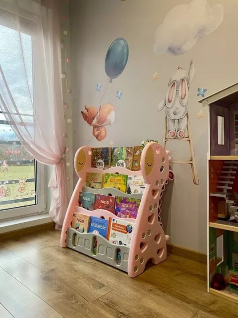 REGAŁ MONTESSORI NA KSIĄŻKI PÓŁKA SZAFKA ORGANIZER POKÓJ DZIECIĘCY ŻYRAFKA RÓŻOWY Z33R REGAŁ MONTESSORI NA KSIĄŻKI PÓŁKA SZAFKA ORGANIZER POKÓJ DZIECIĘCY ŻYRAFKA RÓŻOWY Z33R