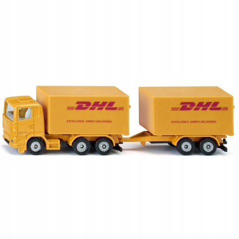 Siku ciężarówka przyczepą DHL kurier model metal skala S1694 Siku ciężarówka przyczepą DHL kurier model metal skala S1694