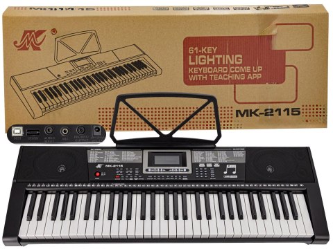 Keyboard MK-2115 Organy, 61 Klawiszy, Zasilacz, Podświetlane Klawisze Keyboard MK-2115 Organy, 61 Klawiszy, Zasilacz, Podświetlane Klawisze