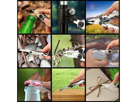 Narzędzie Wielofunkcyjne Jakemy Multitool 10w1 - Kombinerki, Nóż, Piła, Karta Przeżycia Narzędzie Wielofunkcyjne Jakemy Multitool 10w1 - Kombinerki, Nóż, Piła, Karta Przeżycia