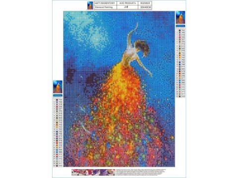 Haft Diamentowy, Obraz, Mozaika Diamentowa Diamond Painting, KOLOROWA SUKIENKA 30x40cm Haft Diamentowy, Obraz, Mozaika Diamentowa Diamond Painting, KOLOROWA SUKIENKA 30x40cm