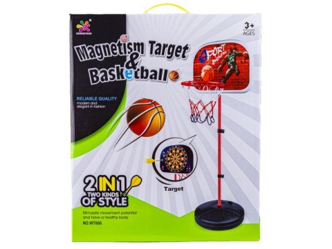 Zestaw Gier 2w1 Koszykówka Dart Rzutki 166cm Zestaw Gier 2w1 Koszykówka Dart Rzutki 166cm