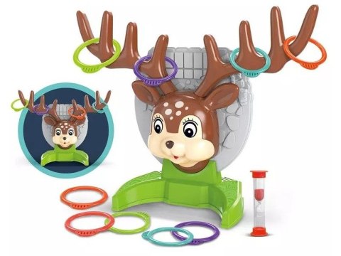Gra Zręcznościowa Rzucanie Obręczy Ringo, Jelonek + Obręcze, Deer Ring Game Gra Zręcznościowa Rzucanie Obręczy Ringo, Jelonek + Obręcze, Deer Ring Game