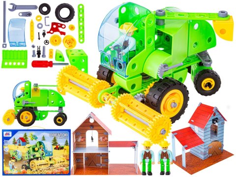 Klocki Konstrukcyjne ZESTAW ROLNIKA, FARMERA 153 El. Pojazdy Rolnicze, Kombajn, Stodoła, Traktor Do Rozkręcania I Skręcania 8w1 Klocki Konstrukcyjne ZESTAW ROLNIKA, FARMERA 153 El. Pojazdy Rolnicze, Kombajn, Stodoła, Traktor Do Rozkręcania I Skręcania 8w1