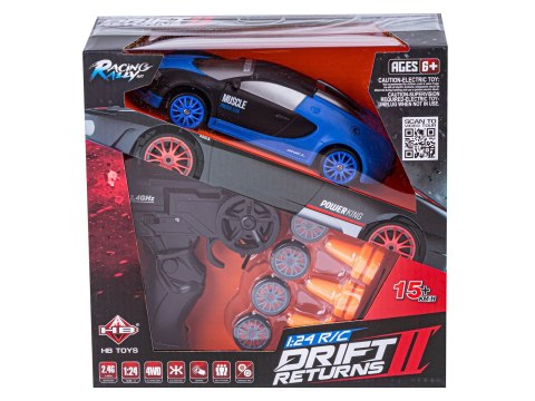 Samochód Do Driftu, Auto RC Drift 1:24 2,4 GHz 4WD CZARNO-NIEBIESKIE BUGATTI Samochód Do Driftu, Auto RC Drift 1:24 2,4 GHz 4WD CZARNO-NIEBIESKIE BUGATTI