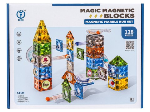 Klocki Magnetyczne Konstrukcyjne TOR KULKOWY 128 El. Kulodrom Klocki Magnetyczne Konstrukcyjne TOR KULKOWY 128 El. Kulodrom