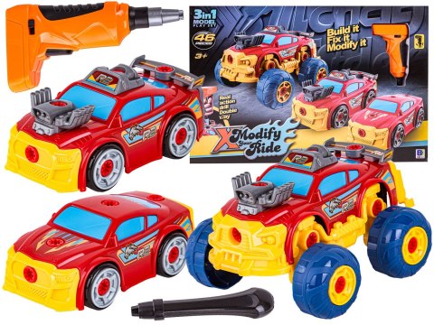 Sportowy, Terenowy Samochód do rozkręcania i skręcania 3w1 TUNING + Wkrętarka Monster Truck Sportowy, Terenowy Samochód do rozkręcania i skręcania 3w1 TUNING + Wkrętarka Monster Truck