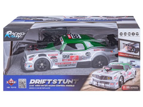 DUŻY Samochód Do Driftu Auto RC Drift 1:16 2,4 GHz PARA DYM Srebrny Dodge 4WD LED DUŻY Samochód Do Driftu Auto RC Drift 1:16 2,4 GHz PARA DYM Srebrny Dodge 4WD LED