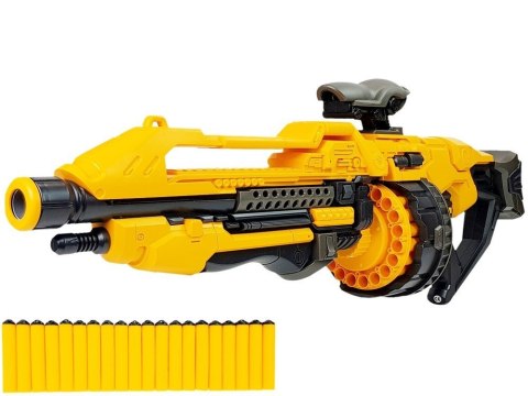 Pistolet Na Baterie Piankowe Naboje 82 cm Obrotowy Magazynek Żółty Pistolet Na Baterie Piankowe Naboje 82 cm Obrotowy Magazynek Żółty