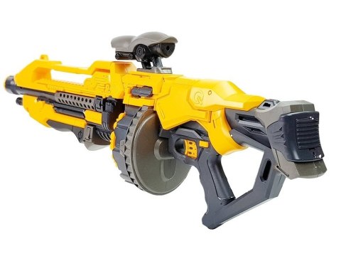 Pistolet Na Baterie Piankowe Naboje 82 cm Obrotowy Magazynek Żółty Pistolet Na Baterie Piankowe Naboje 82 cm Obrotowy Magazynek Żółty