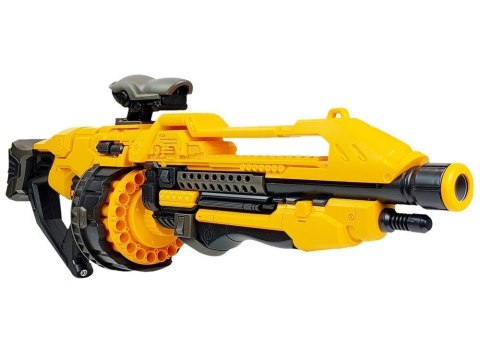 Pistolet Na Baterie Piankowe Naboje 82 cm Obrotowy Magazynek Żółty Pistolet Na Baterie Piankowe Naboje 82 cm Obrotowy Magazynek Żółty
