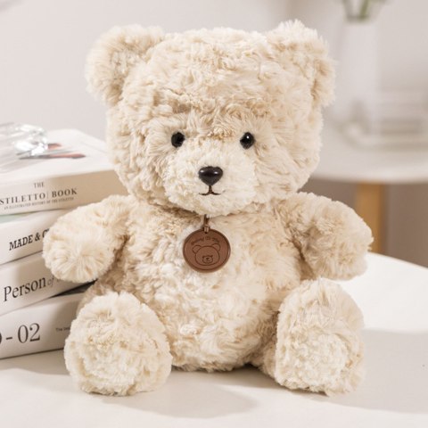 Pluszowa Maskotka Przytulanka Miś z Medalionem Beżowy 25cm Pluszowa Maskotka Przytulanka Miś z Medalionem Beżowy 25cm