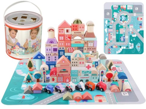 Zestaw Drewnianych Klocków Miasto Litery Puzzle 115 Sztuk Zestaw Drewnianych Klocków Miasto Litery Puzzle 115 Sztuk