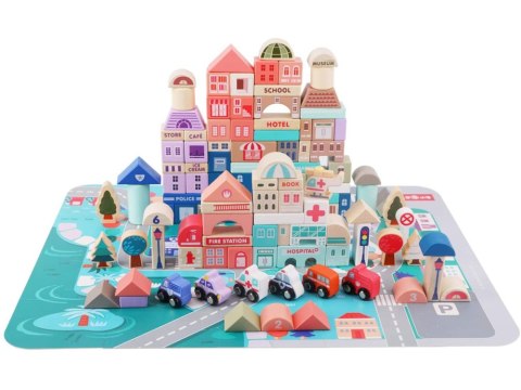 Zestaw Drewnianych Klocków Miasto Litery Puzzle 115 Sztuk Zestaw Drewnianych Klocków Miasto Litery Puzzle 115 Sztuk
