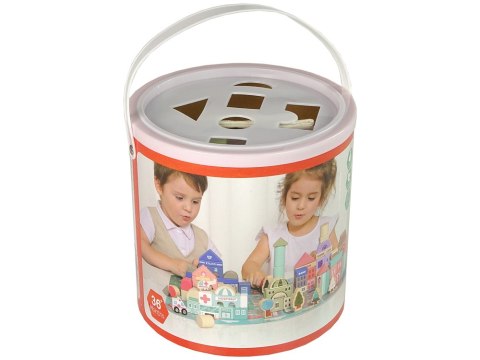 Zestaw Drewnianych Klocków Miasto Litery Puzzle 115 Sztuk Zestaw Drewnianych Klocków Miasto Litery Puzzle 115 Sztuk