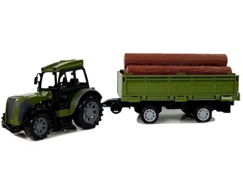 Zielony Traktor z Przyczepą Belami Drewna Zdalnie Sterowany 2.4G Zielony Traktor z Przyczepą Belami Drewna Zdalnie Sterowany 2.4G