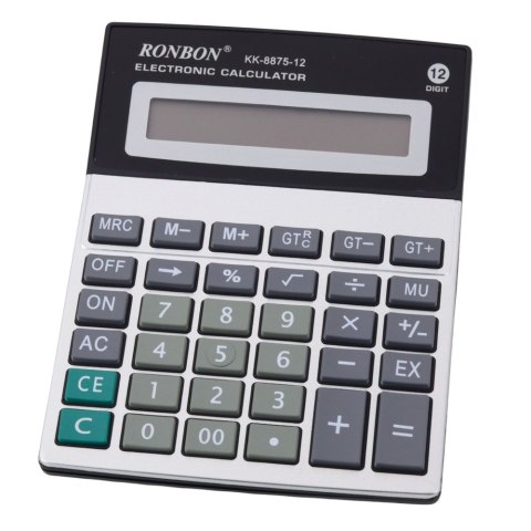 Kalkulator Biurowy Ronbon KK-8875-12 Duży Wyświetlacz 12-Cyfrowy Kalkulator Biurowy Ronbon KK-8875-12 Duży Wyświetlacz 12-Cyfrowy