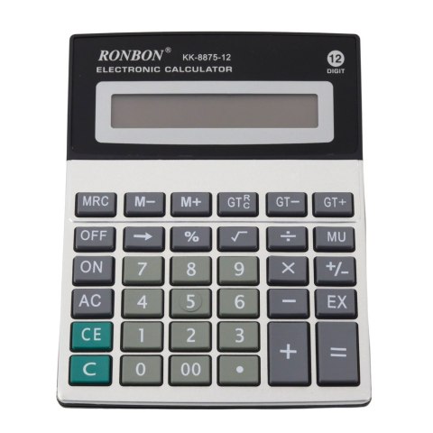 Kalkulator Biurowy Ronbon KK-8875-12 Duży Wyświetlacz 12-Cyfrowy Kalkulator Biurowy Ronbon KK-8875-12 Duży Wyświetlacz 12-Cyfrowy