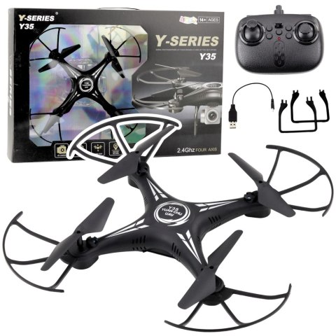 Dron Y-35 Zdalnie Sterowany Lekki Żyroskop Obrót 360° Czarny Dron Y-35 Zdalnie Sterowany Lekki Żyroskop Obrót 360° Czarny