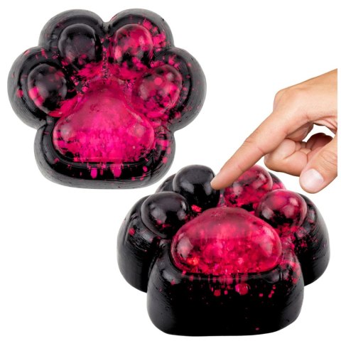 Gniotek Kocia Łapka Antystresowa Sensoryczna Squishy Czarna Różowy Brokat Gniotek Kocia Łapka Antystresowa Sensoryczna Squishy Czarna Różowy Brokat