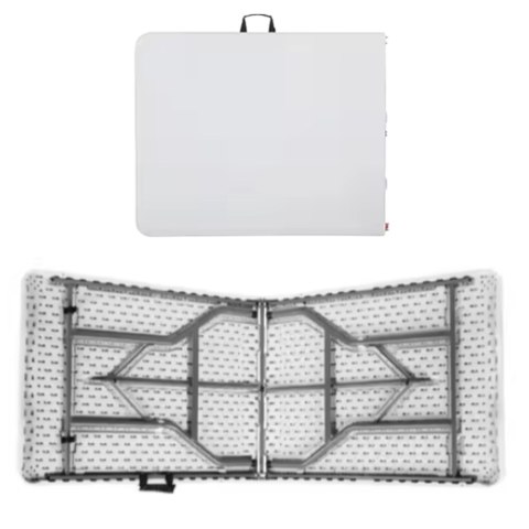 Stół Składany Z Blokadą Cateringowy Bankietowy Stolik Biały 180 x 74 cm Stół Składany Z Blokadą Cateringowy Bankietowy Stolik Biały 180 x 74 cm