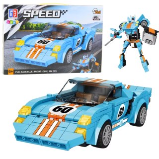 Klocki Konstrukcyjne Auto Robot 2w1 Pomarańczowo-Niebieski Napęd 336 el.