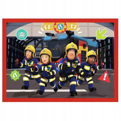 Puzzle 4w1 Strażak Sam, Przygody Strażaka Sama 4 układanki Trefl 34632