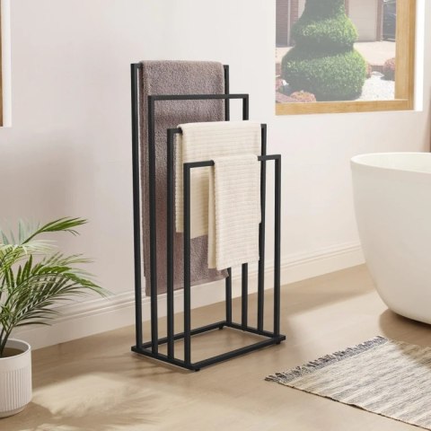 Stojak na ręczniki 4 szczeble - czarny Stojak na ręczniki 4 szczeble - czarny