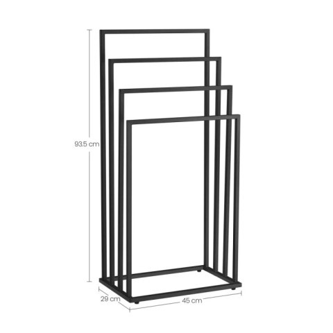 Stojak na ręczniki 4 szczeble - czarny Stojak na ręczniki 4 szczeble - czarny