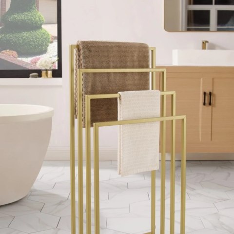 Stojak na ręczniki 4 szczeble - złoty Stojak na ręczniki 4 szczeble - złoty