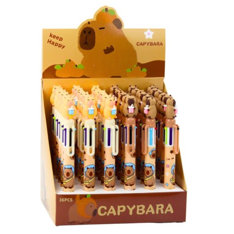 Długopis Figurka Kapibara Z Kubkiem Wielokolorowy Brązowy 0.7mm Długopis Figurka Kapibara Z Kubkiem Wielokolorowy Brązowy 0.7mm