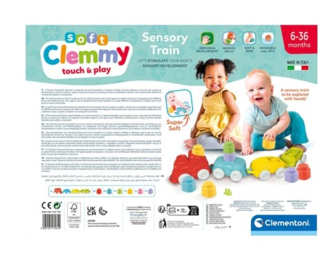 Clemmy Kolorowy Pociąg Sensoryczny Lokomotywa Wagony Klocki 70cm Clementoni 17961 Clemmy Kolorowy Pociąg Sensoryczny Lokomotywa Wagony Klocki 70cm Clementoni 17961