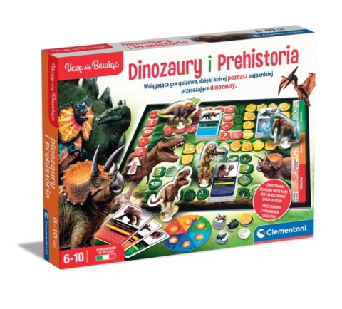 Gra planszowa Quiz Dinozaury i Prehistoria Epoka Lodowcowa Uczę się Bawiąc Język Polski Clementoni 50804 Gra planszowa Quiz Dinozaury i Prehistoria Epoka Lodowcowa Uczę się Bawiąc Język Polski Clementoni 50804